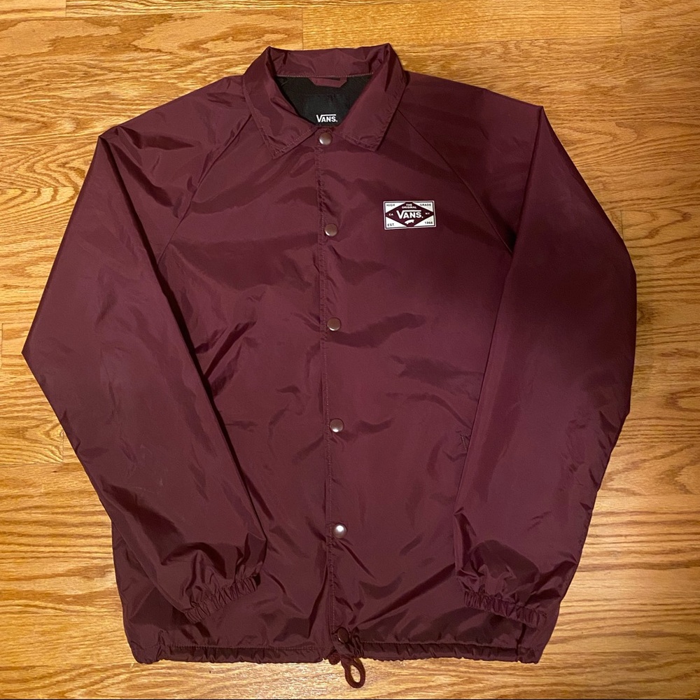 Burgundy Vans windbreaker size - S